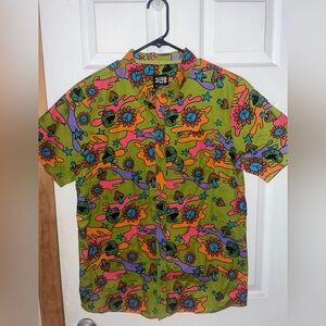 A.LAB Trip Green Short Sleeve Button Up Shirt